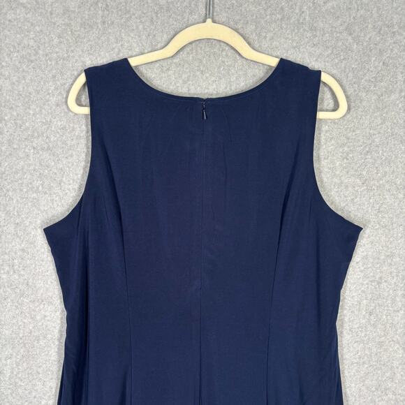 Joan Rivers Dress XL Navy Knee Knit Slinky Stretch Capsule Career Church Office - Picture 8 of 13